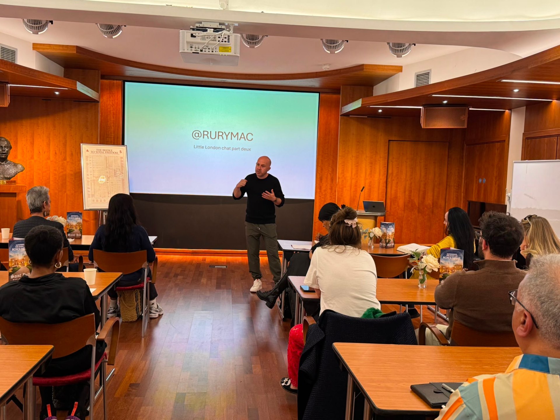 Ruaraidh Macleod teaching a live workshop to founders in London